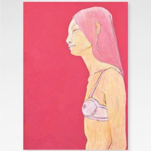 Obra Moça sobre Rosa Fine Art exclusiva da Céu Galeria de Arte
